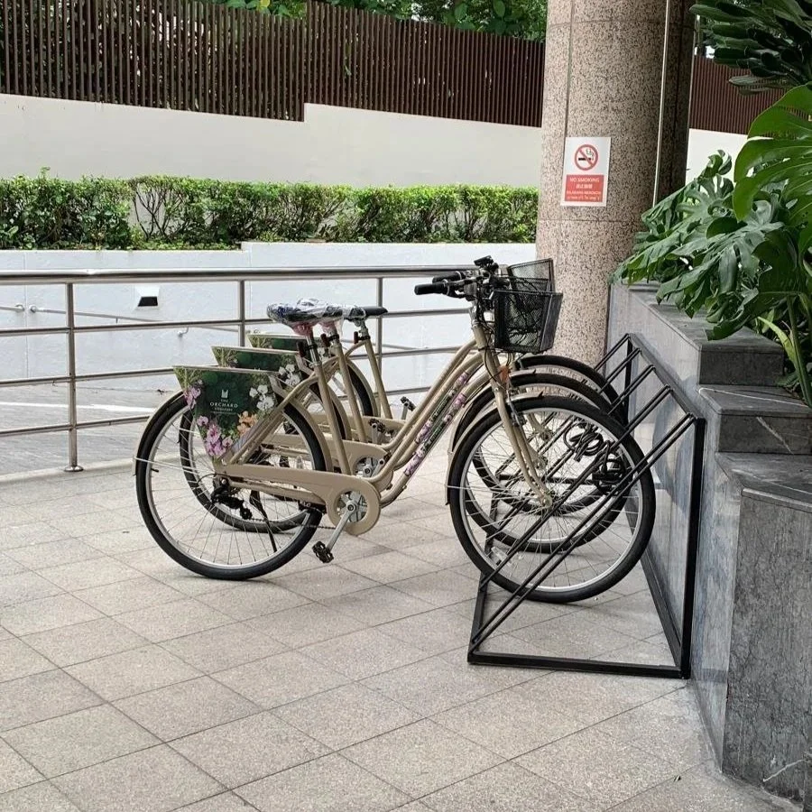 Complimentary bicycles ready for guests to explore Singapore's green spaces
