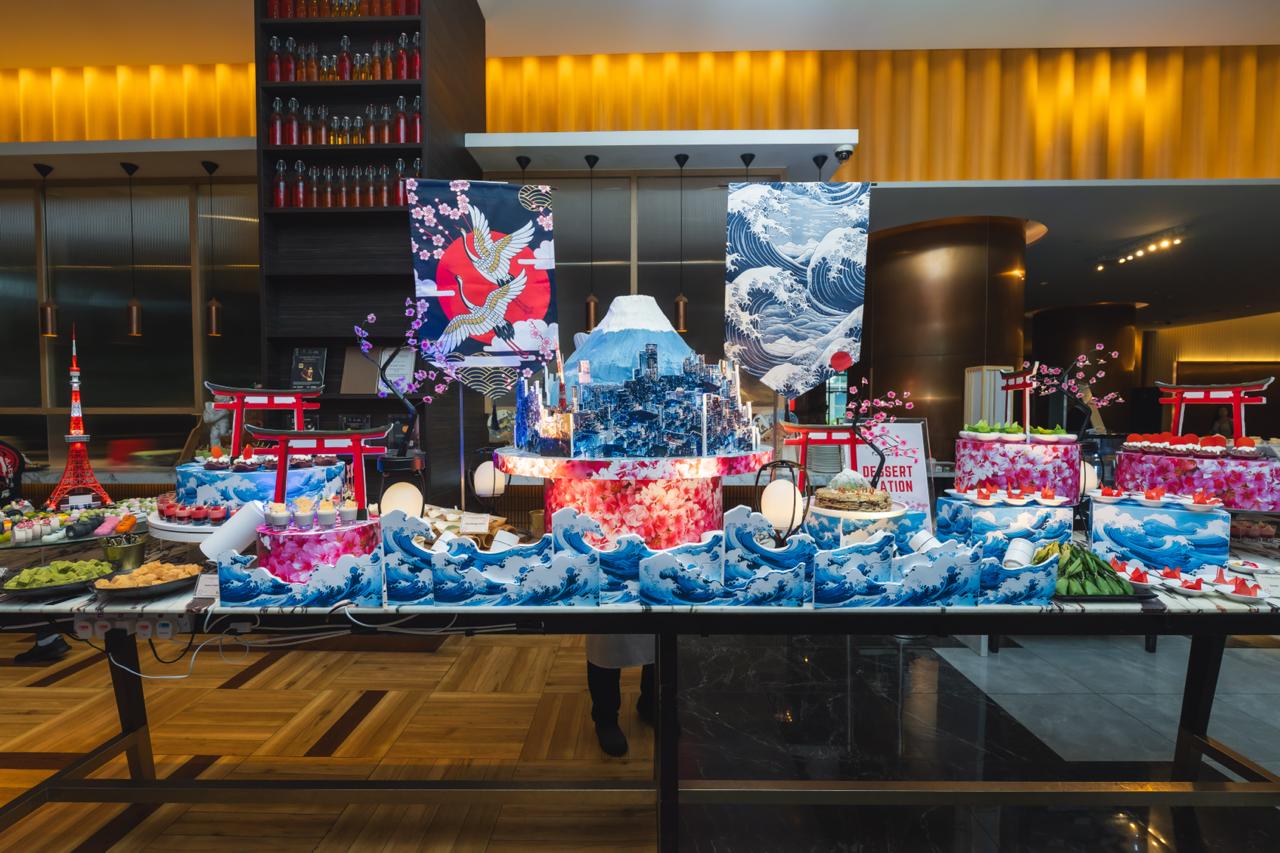 The Sakura Serenity Buffet rounds out its savoury offerings with Japanese-inspired desserts featuring matcha and traditional sweets, completing a menu designed to celebrate Japanese culinary heritage.