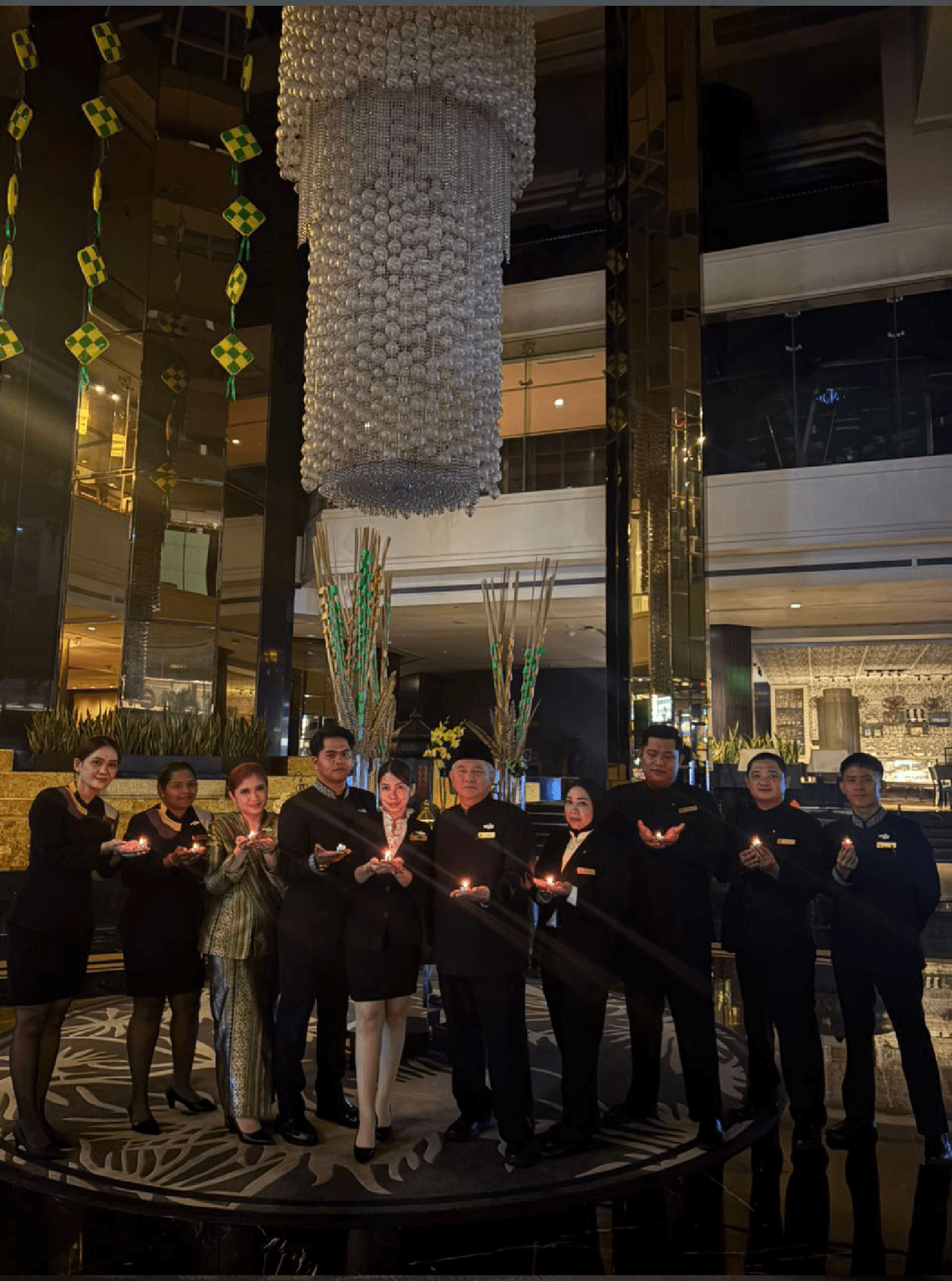 Grand Millennium Kuala Lumpur's lower lobby dimmed during Earth Hour 2026.