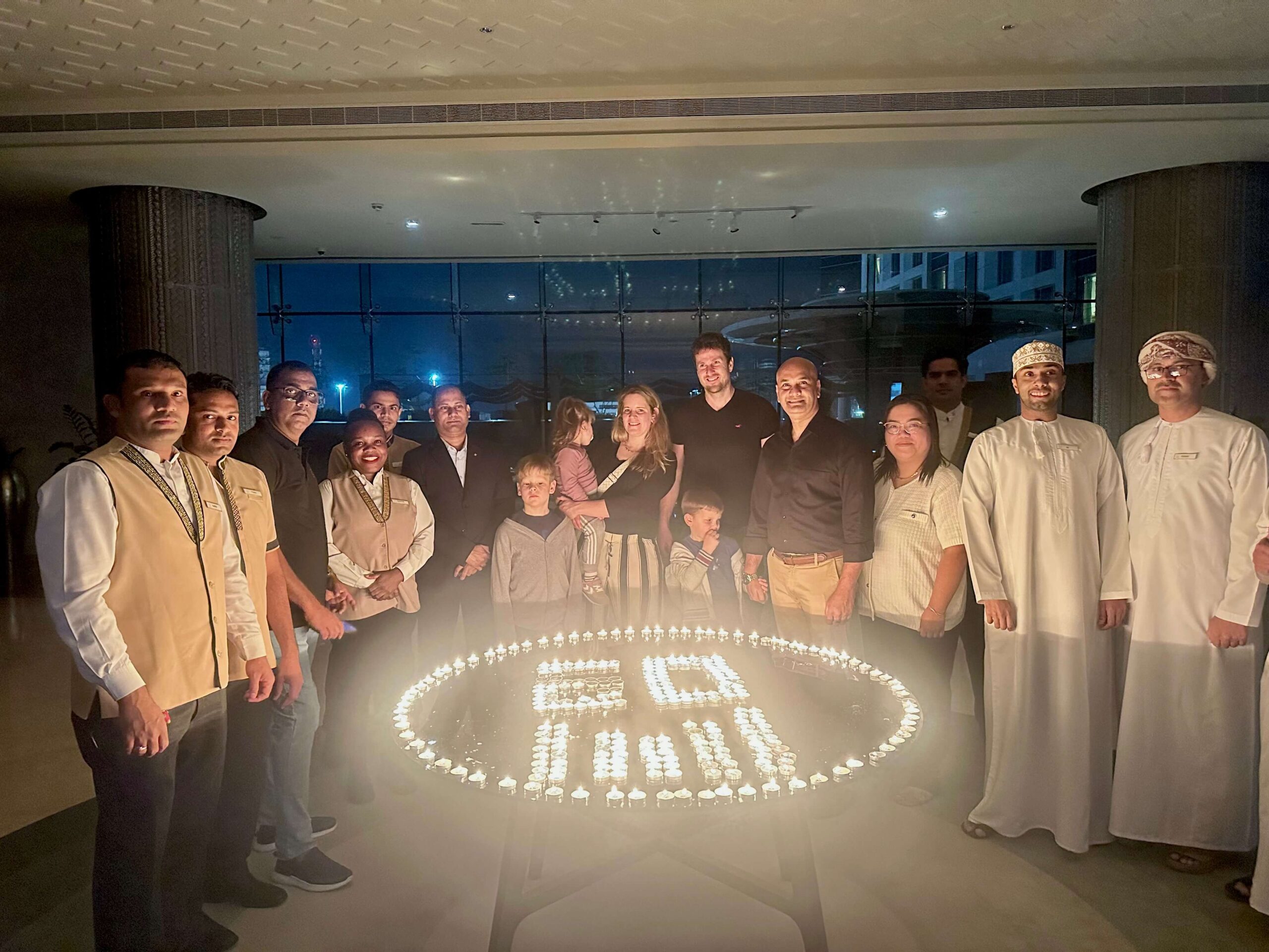 Grand Millennium Muscat glows with candlelight during Earth Hour on 28 March 2026.