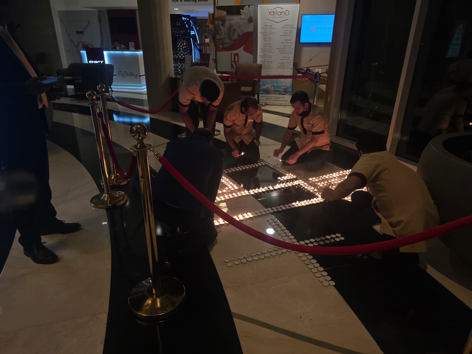 Millennium Airport Hotel Dubai lit by candles during Earth Hour 2026.