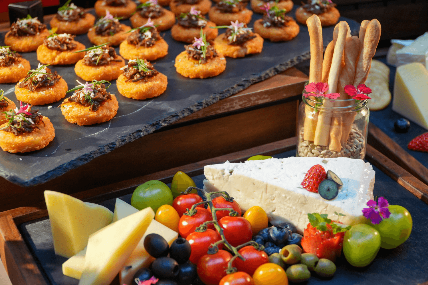 Canapes served at Borderless Wine, United by Taste, at Beast and Butterflies Garden.