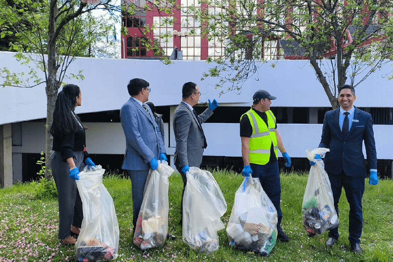 The litter-picking team at Copthorne Hotel Slough-Windsor demonstrates hands-on environmental care.