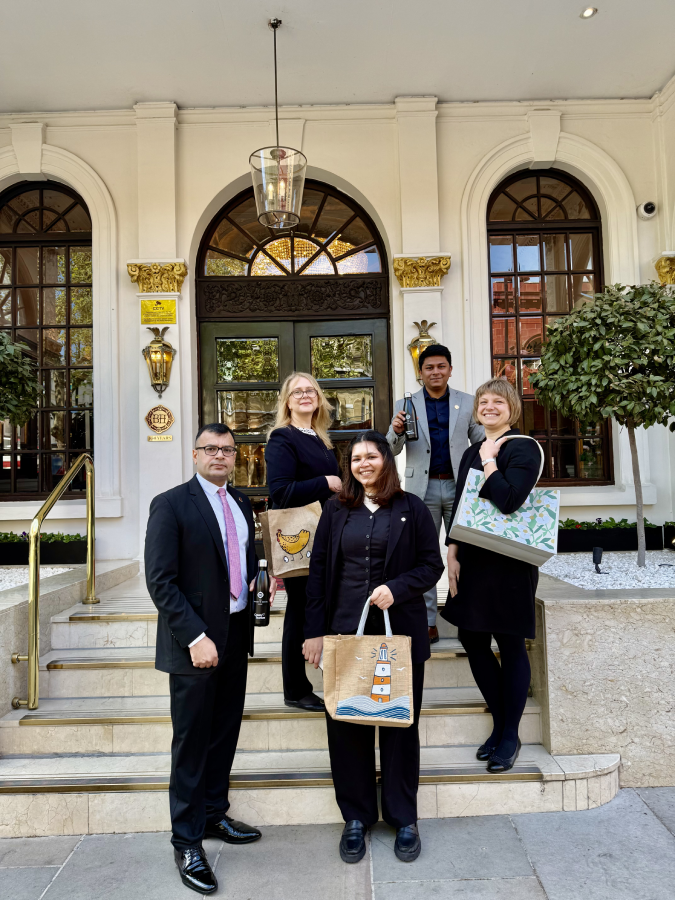 The team at The Bailey's Hotel London Kensington promotes reusable bags for Earth Day 2026.
