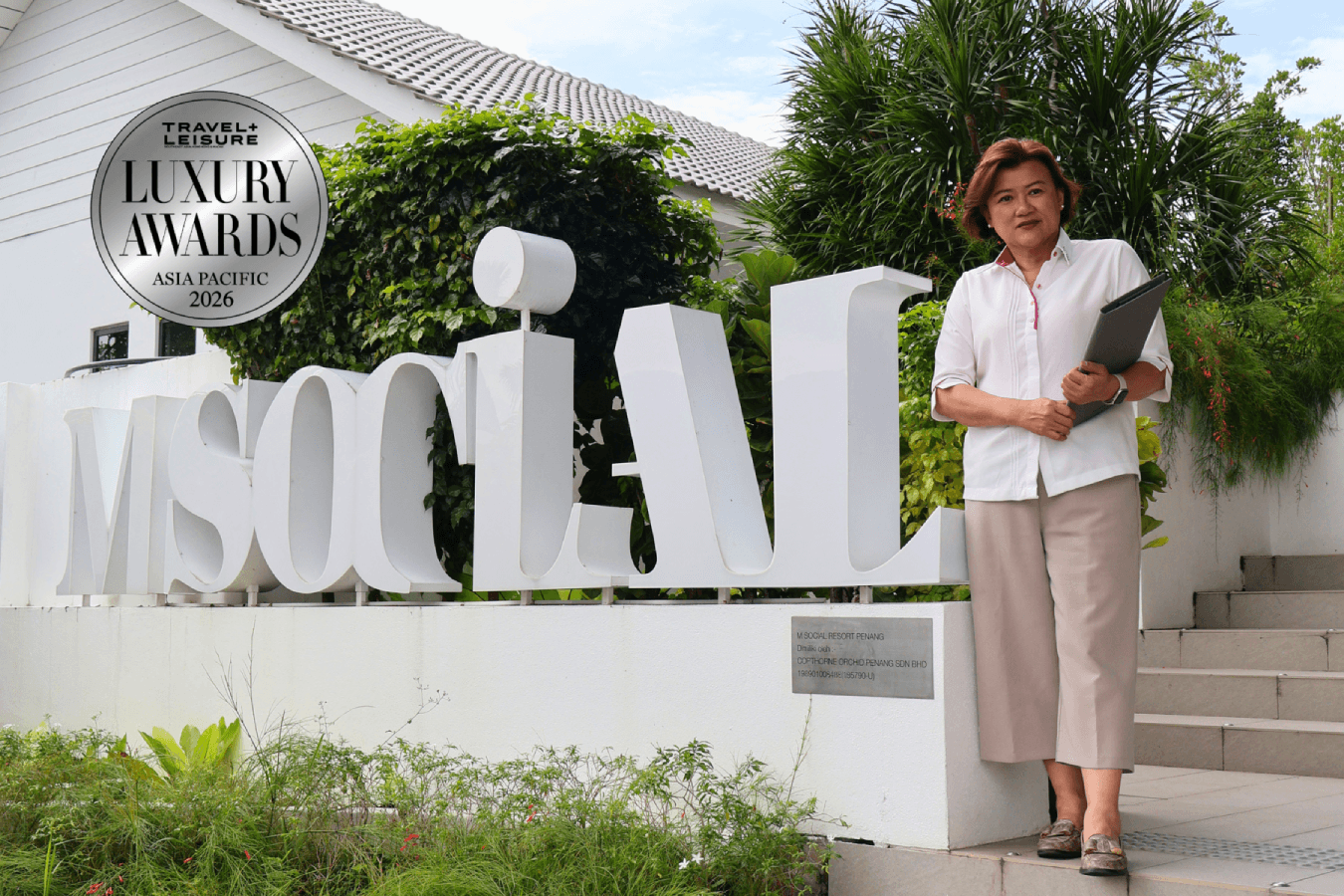 Jasmine Keh, a Travel + Leisure Luxury Awards Asia Pacific 2026 winner, at M Social Resort Penang.
