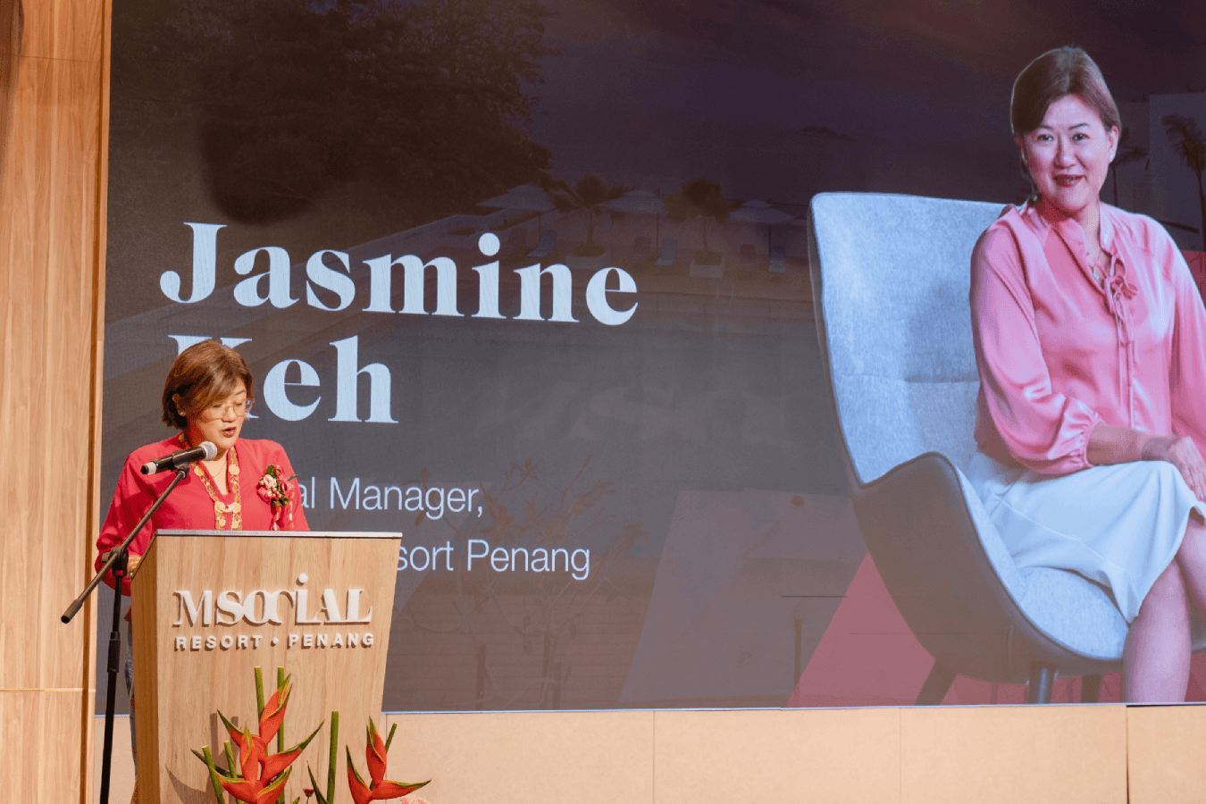 General Manager Jasmine Keh captivates the audience with her charisma at M Social Resort Penang.