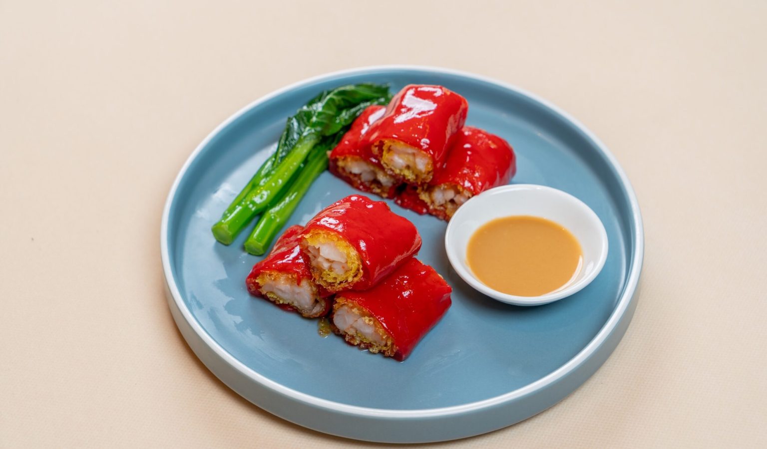 Steamed rice roll with fresh shrimp, made to order at Spectrum Chinese Restaurant.