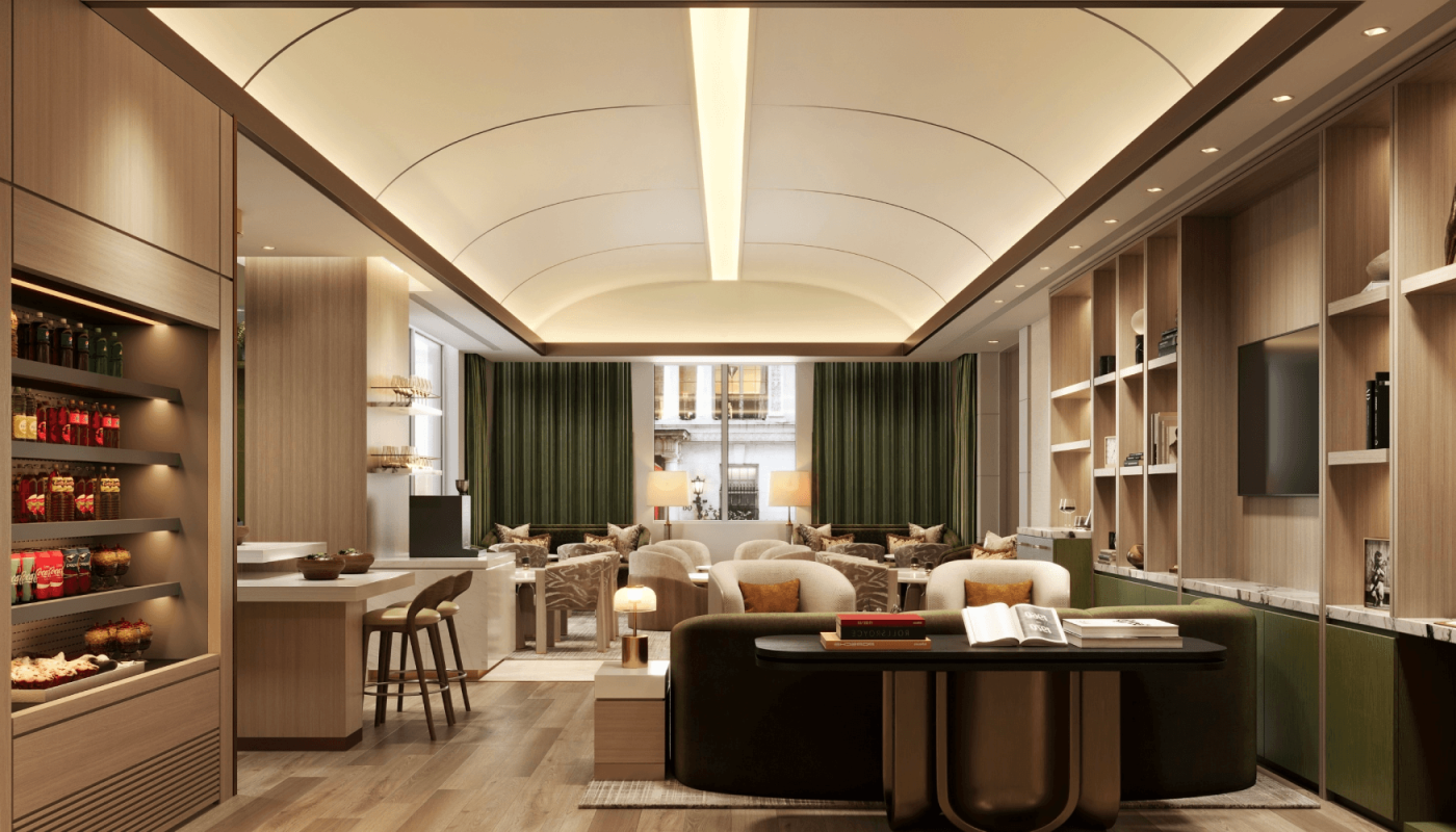 The Premier Lounge at Millennium Premier Hotel New York Times Square, exclusive to hotel guests.