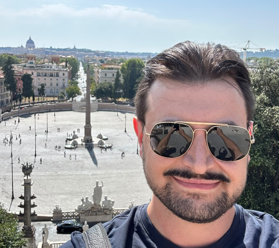 Manuel D'Angelo off duty at one of his favourite spots in Rome, a place he often recommends to guests.