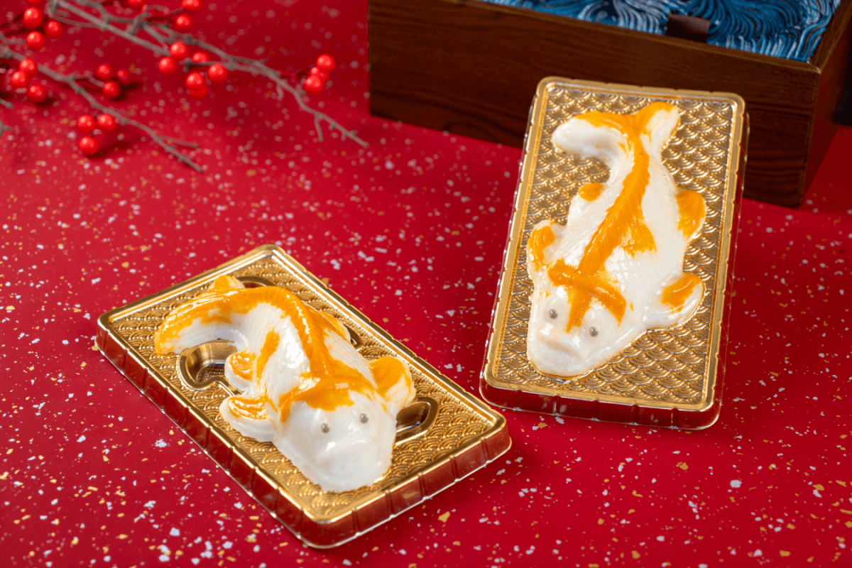 The twin fish-shaped coconut milk rice cakes symbolising "abundance year after year"