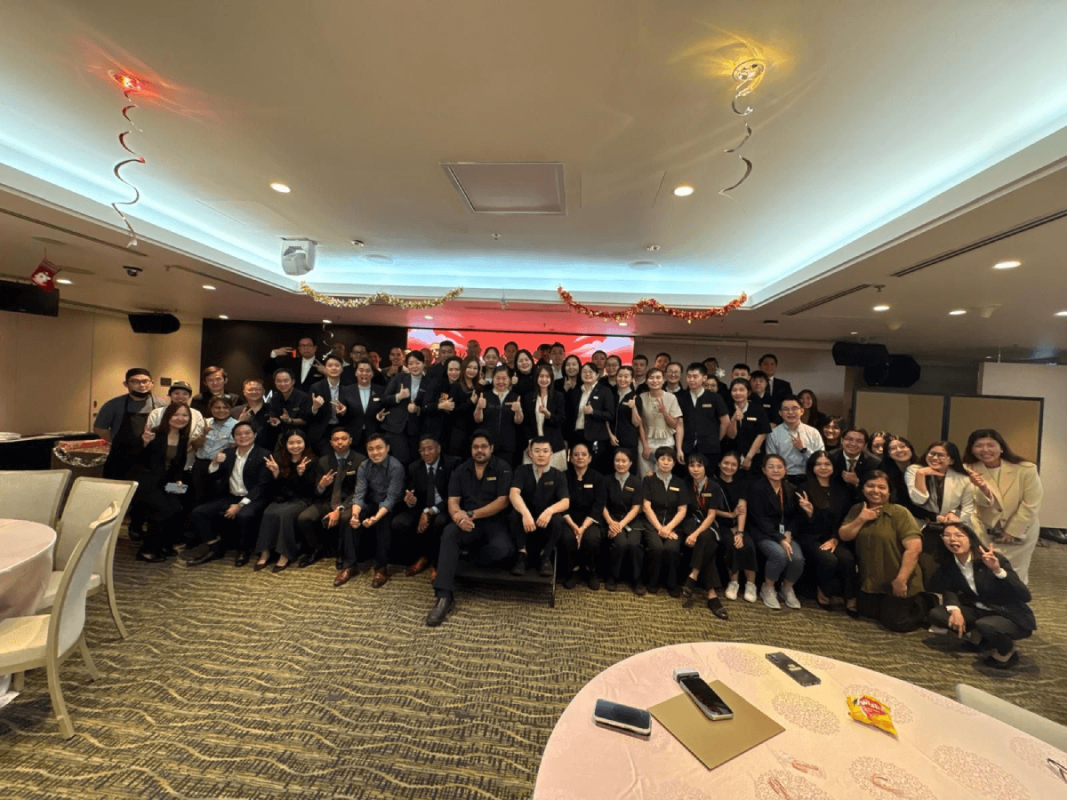 The M Hotel Singapore City Centre team gathers to celebrate achievements and festive joy