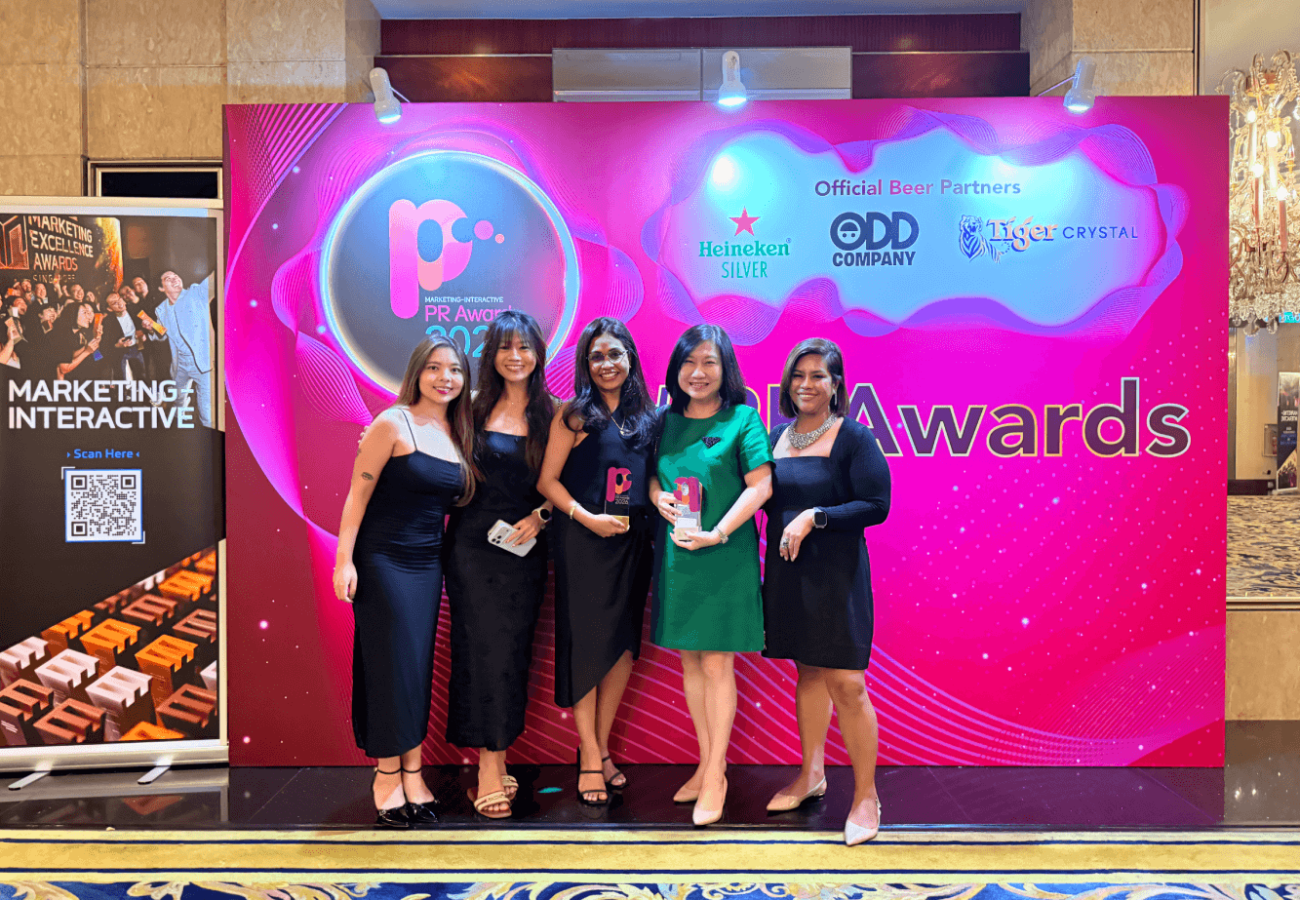 The team accepts the Silver award for Best Anniversary Campaign at PR Awards 2026.