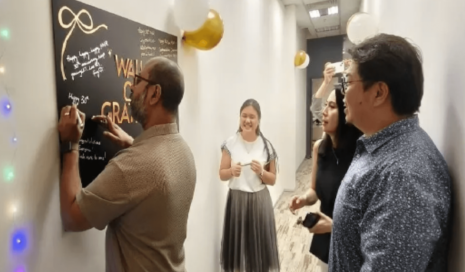 celebratory messages on the Wall of Gratitude