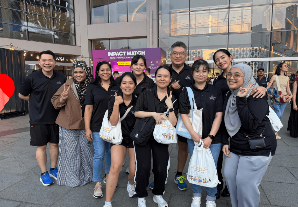 Colleagues from Grand Copthorne Waterfront Hotel Singapore walking in support of a more inclusive community.